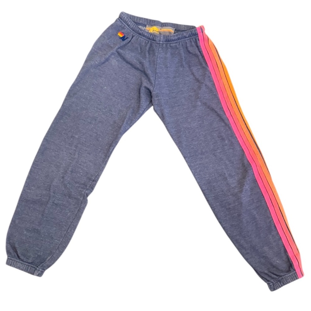 blue aviator nation stripe sweatpants